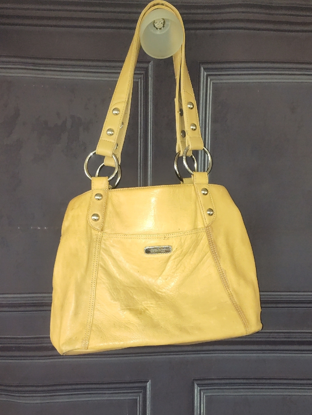 Yellow Women's Leather Shoulder Bag